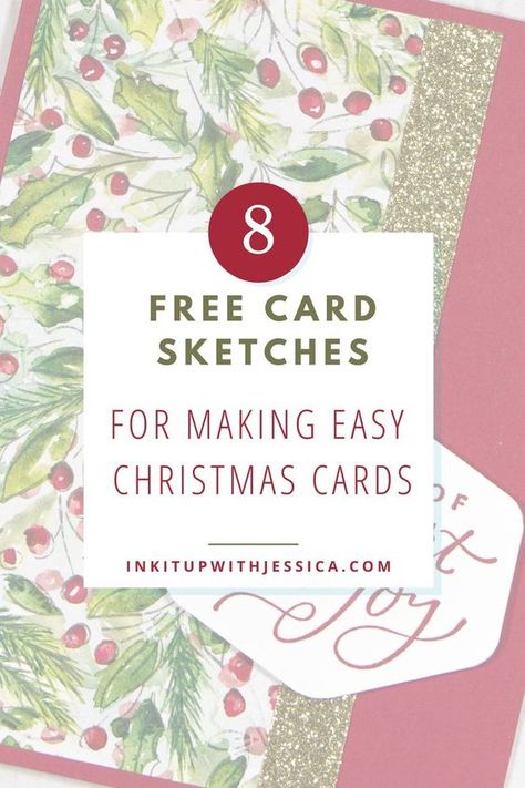 Stampin Up Cards Christmas Newest, How To Make Your Own Christmas Cards, 5x7 Christmas Card Ideas, Card Layouts Templates With Measurements Free, Simple Stampin Up Cards To Make, Easy Cardmaking Ideas, Quick And Easy Diy Christmas Cards, Christmas Card Sketches Templates, Patterned Paper Christmas Cards