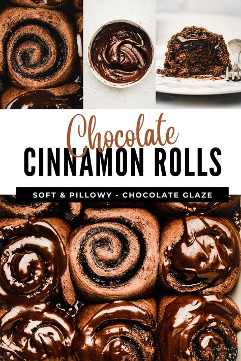 Make this delightful Chocolate Cinnamon Rolls recipe, featuring a cocoa brioche dough, a luscious cinnamon chocolate filling, and a decadent chocolate glaze. These rolls are soft, pillowy, and bursting with rich cocoa chocolate flavor, making them the ultimate treat for any chocolate lover. Chocolate Strawberry Cinnamon Rolls, Triple Chocolate Cinnamon Rolls, Dark Chocolate Cinnamon Rolls, Chocolate Yeast Rolls, Smores Chocolate Rolls, Hot Chocolate Rolls, How To Package Cinnamon Rolls To Sell, Hot Chocolate Cinnamon Rolls Recipe, Snickers Cinnamon Rolls