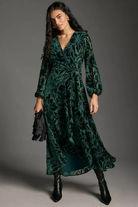 Long Dresses | Stylish Maxi Dress | Anthropologie Winter Wedding Guest Dresses, Floral Dress Winter, Winter Wedding Guest, Women's Maxi Dresses, Floral Velvet Dress, Winter Wedding Guest Dress, Chic Maxi Dresses, Moroccan Fashion, Outfit Wedding Guest