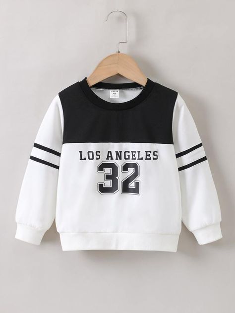 Toddler Boys Letter Graphic Colorblock Sweatshirt | SHEIN USA Toddler Boys Sweatshirt, Colorblock Sweatshirt, Winter T Shirts, Stylish Hoodies, Color Block Sweatshirt, Boys Sweatshirts, Suit Shirts, Toddler Boy Outfits, Boys Clothing