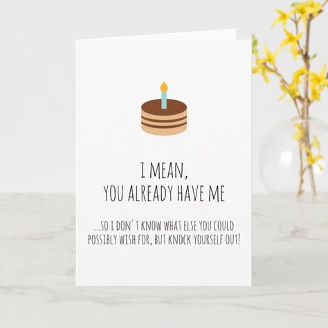 Funny Birthday Card for Boyfriend | Zazzle Funny Birthday Quotes For Boyfriend, What To Write In A Birthday Card For Boyfriend, Boyfriend Birthday Card Message, Diy Birthday Card For Boyfriend, Dirty Birthday Cards, Birthday Greetings For Boyfriend, Happy Birthday Boyfriend, Cute Birthday Wishes, Boyfriend Birthday Quotes