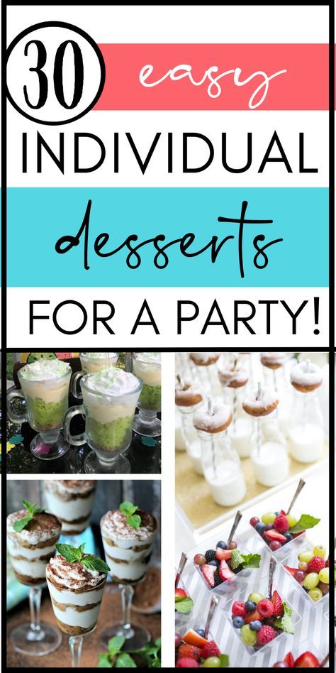 30 Amazing Single-Serve Dessert ideas! These are easy recipes when you're serving a crowd or for any party! These individual mini desserts are the way to go! Single Serve Desserts In Cups, Easy Dessert Individual, Single Serving Sweet Treats, Dessert For Small Dinner Party, Single Serve Birthday Desserts, Individual Serve Desserts, Single Desserts For Party, Charcuterie Dessert Ideas, Single Serve Wedding Desserts