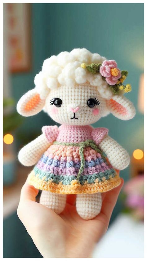 Amigurumi Lamb Crochet Free Pattern Crochet Teddy Bear Pattern, Crochet Bunny Pattern, Easter Crochet Patterns, Bunny Crochet, Crochet Baby Toys, Crochet Animals Free Patterns, Crochet Amigurumi Free, Oita, Crochet Teddy