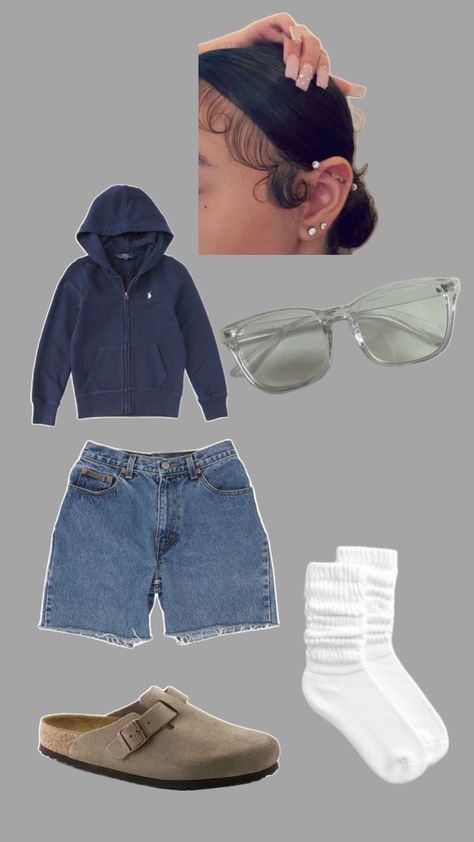 Calm First Day Of School Outfit, Back To School Outfits Not Basic, College Fit Inspo Aesthetic, Cute Simple Back To School Outfits, Horta Outfit, Back To School Outfits Jorts, Back To School Streetwear Outfits, Back To School Outfits Tomboy, What To Wear To A Fair Summer Outfits