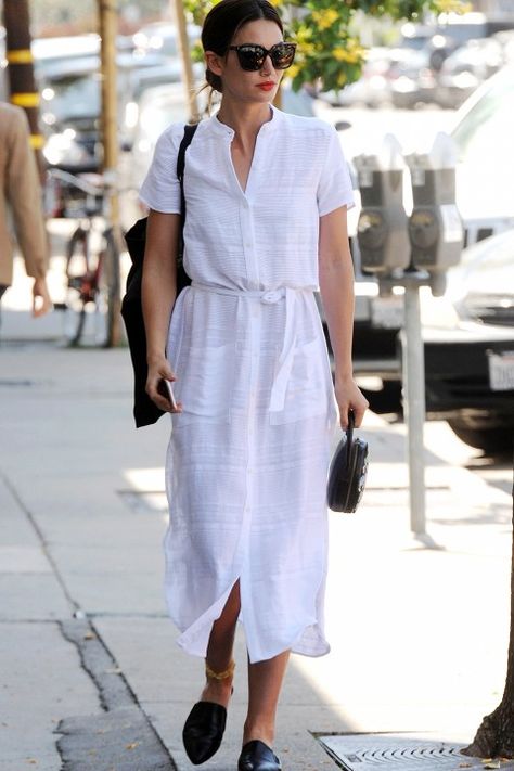 Linen Shirt Dress Outfit, Ropa Upcycling, Style Parisienne, Shirt Dress Outfit, Daily Outfit Inspiration, Lily Aldridge, Linen Fashion, Linen Shirt Dress, White Shirt Dress