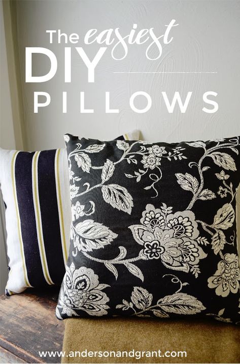 The Easiest Way to Make Your Own Decorative Pillows | anderson + grant Sewing Throw Pillows, Easy Throw Pillows, Throw Pillow Covers Diy, Throw Pillow Diy, Diy Throw Pillows, Diy Pillow, Pillows Decorative Diy, Diy Pillow Covers, Diy Couch