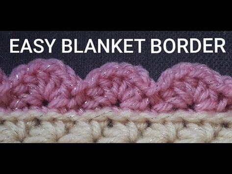 Chunky Blanket Border, Crochet Fan Border, Amigurumi Patterns, Scallop Trim Crochet, Afghan Edges Crochet, Hdc Crochet Border, Crochet Shell Edging And Borders, Scalloped Edging Crochet, Easy Crochet Edgings And Borders Free Pattern