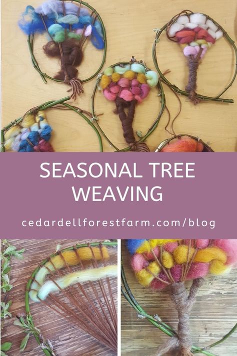 Nature Mobiles For Kids, Waldorf Nature Crafts, Forest School Art Activities, Waldorf Seasons, Steiner Craft Ideas, Wool Project, Summer Waldorf Crafts, Nature School Crafts, Welcome Spring Activities