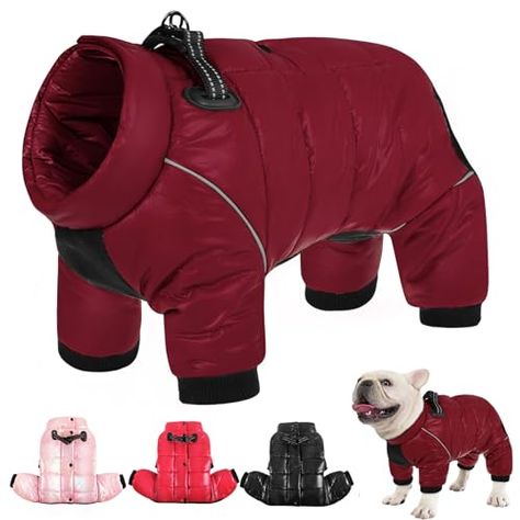 AOFITEE Dog Coat, Waterproof Dog Jacket for Winter, Warm Fullbody Dog Snowsuit, Zip Up Fleece Dog Vest, Cold Weather Dog Coats with Reflective Stripes, Outdoor Windproof Dog Apparel for Small Dogs 2XL Dog Snowsuit, Dog Jackets Winter, Small Dog Coats, Cold Weather Dogs, Jacket For Winter, Coat Waterproof, Dog Suit, Dog Winter Coat, Dog Store