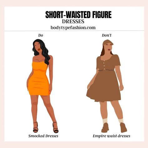 Smocked Dresses Shirt Torso Women, Short Torso Dresses, Short Curvy Fashion, Petite Big Bust Outfits, Dresses For Short Torso Women, Outfits For Short Waisted Women, How To Dress A Short Torso, Petite Short Torso Outfits, Short Torso Large Bust Outfits