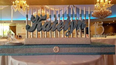 Custom made Candelara by OurInspirations on Etsy Sweet 16 Candle Ceremony, Bar Mitzvah Candle Lighting, Bling Centerpiece, Sweet 16 Candelabra, Candle Lighting Ceremony, Sweet 16 Centerpieces, Specialty Candles, Trim Paint, Ceremony Candles