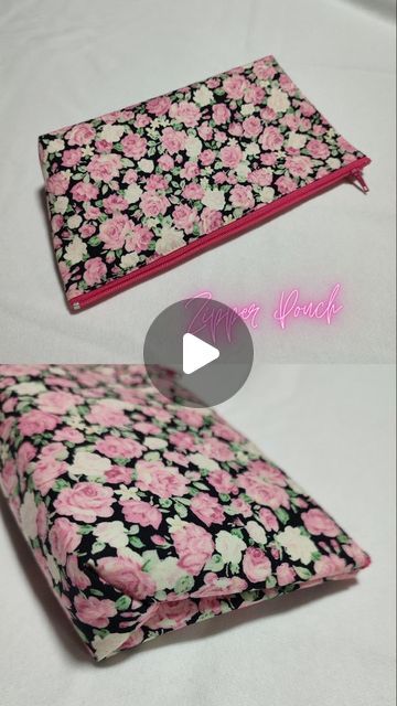 Diy Small Bag Zipper Pouch, Easy Zipper Bag, Pouch Tutorial Zippered, Fabric Zipper Pouch, How To Make Makeup Bag, Easy Pouches To Sew, Easy Zipper Tutorial, Makeup Pouch Tutorial, Sew Zipper Pouch