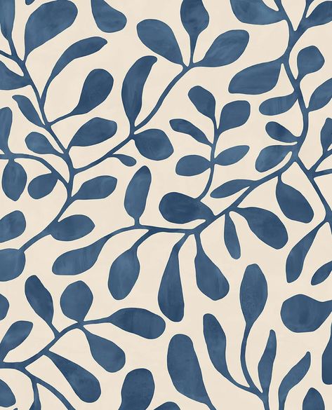 Photo Mural, Botanical Wallpaper, Watercolor Effects, Leaf Wallpaper, Wall Patterns, Blue Wallpapers, Surface Pattern Design, Surface Pattern, Beautiful Wallpapers