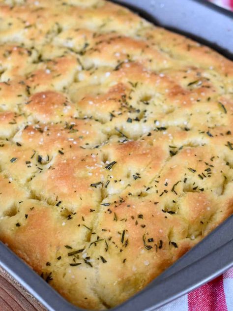 No Knead Focaccia Bread is a delicious and easy way to make authentic Italian focaccia with the most amazing flavor and texture. This recipe comes together fast and is full of delicious airy dough bubbles! Easy No Knead Foccacia Bread, Italian Quick Bread, No Knead Italian Bread Recipes, No Knead Focaccia Bread, Easy Focaccia Bread Recipe Fast, No Knead Foccacia Bread Recipes, Easy Foccacia Bread Fast, Foccacia Bread Recipes Quick, Easy Foccia Bread Recipes