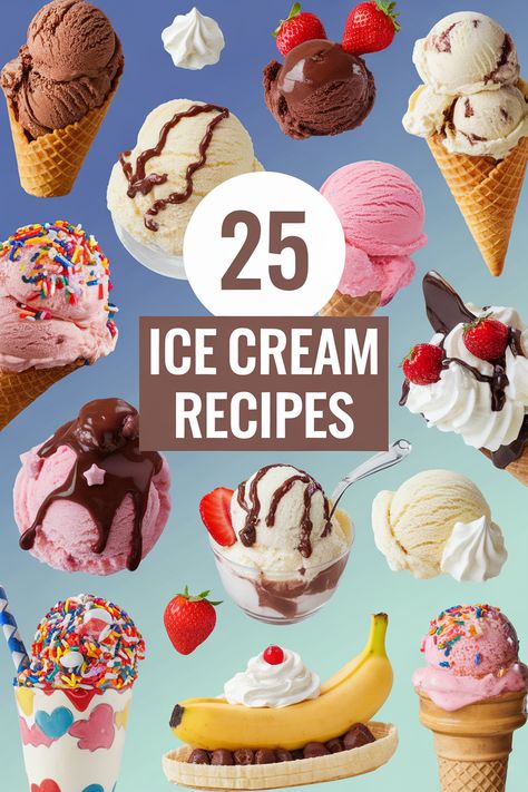 Get ready to fall in love with homemade ice cream! These 25 recipes will have you scooping up deliciousness in no time. From classic flavors and unique ice cream ideas to easy no-churn and custard-based recipes, discover your next dessert obsession. Diy Homemade Ice Cream, Ice Cream Ideas, Pumpkin Spice Ice Cream, Unique Ice Cream, Sweetened Condensed Milk Recipes, Rocky Road Ice Cream, Ice Cream Mixture, Condensed Milk Recipes, Ice Cream Ingredients