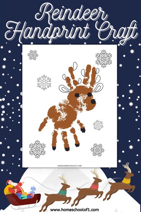 Rudolph Handprint Craft, Reindeer Hands Craft Kids, Christmas Reindeer Handprint, Rain Deer Hand Print, Reindeer Handprints For Kids, Rudolph Handprint Art, R Is For Reindeer, Kids Reindeer Crafts, Reindeer Art Projects For Kids