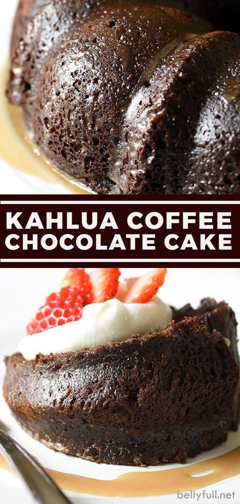 This Kahlúa Coffee Chocolate Cake has a super moist crumb infused with a luscious coffee and chocolate liqueur mixture. It’s a chocolate and coffee lovers dessert dream and so easy to make! Coffee And Kahlua Crazy Cake, Coffee And Kahlua Cake, Easy Kahlua Cake, Chocolate Brunch Dessert, Chocolate Cake With Kahlua, Kalua Cake Chocolate, Coffee Liqueur Cake, Kailua Cake Recipe, Kaluha Cake Recipe