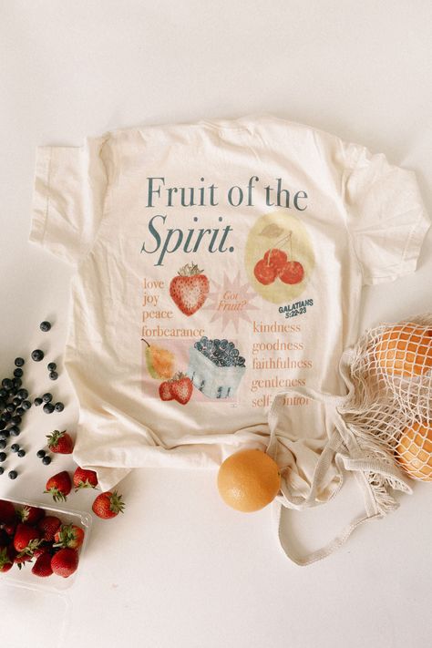 A summer best seller! 🍓 Growing + harvesting the goodness of the Fruit of the Spirit 🫐🍒 Printed on an off-white 100% Comfort Color tee Front: 2 strawberry patch in left corner Back: graphic across the back Order+ Shipping Policy: https://chaudoincreationsky.com/pages/shipping-policy Refund /Exchange Policy: https://chaudoincreationsky.com/pages/refund-policy Jesus Clothes, The Fruit Of The Spirit, Strawberry Patch, Fruit Of The Spirit, Graphic Tee Design, Comfort Colors Tee, Comfort Color, The Fruit, Christian Clothing