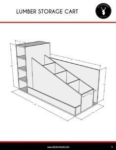 Lumber Storage Cart, Diy Montreal, Lumber Storage Rack, Garage Projects, Wood Cart, Garage Organizer, Lumber Rack, Garage Diy, Lumber Storage
