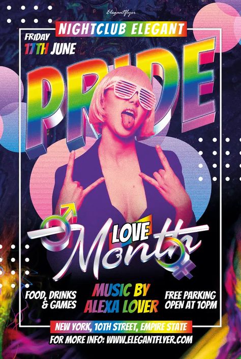 Pride Month Pubmat, Pride Event Poster, Pride Design Graphic, Pride Month Design, Pride Poster Design, Drag Poster, Pride Month Poster, Free Poster Templates, Pride Posters