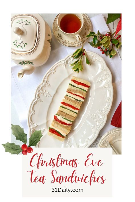 These delightful Christmas Eve Tea Sandwiches are both festive and scrumptious. Made with simplicity in mind, they truly capture the essence of the holiday season with their vibrant red, white, and green colors. Perfect for any occasion, whether it's a grand buffet, a lavish feast, or a casual open house, these finger sandwiches are a festive addition! Holiday Sandwich Ideas, Christmas Finger Sandwich Ideas, Festive Sandwiches, Sandwiches For Christmas Party, Savory Christmas Food, Christmas Tea Sandwiches Recipes, Christmas Tea Sandwiches, Holiday Tea, Holiday Tea Party