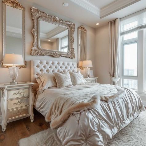 9+ Chic Master Bedroom Wall Decor Ideas in White • 333+ Art Images Elegant Bedroom Wall Decor, Serene Interior, Woman's Bedroom, White Platform Bed, Bedroom Wall Decor Ideas, Inspire Me Home Decor, Master Bed, Wall Decor Ideas, Bedroom Wall Decor