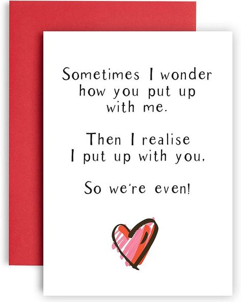 MAKE YOUR LOVED ONE SMILE - On their anniversary or birthday with this funny card for a husband or wife to give. Size A5 (21cm by 14.8cm) IDEAL FOR ALL COUPLES - A funny card for a gay couple, Boyfriend or Girlfriend. Also makes a witty and dry valentines day card. BOLD HUMOUR combined with whimsical visualisations with a striking black and white design, and tongue-in-cheek humour to create a birthday card suitable for a husband or wife birthday cards. Fun Anniversary Cards, Funny Wedding Anniversary Cards, Anniversary Cards For Him, Anniversary Cards For Husband, Funny Anniversary, Card For Husband, Wedding Anniversary Card, Funny Anniversary Cards, Husband Valentine