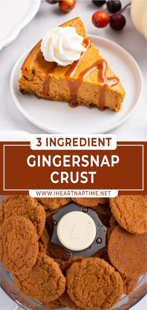 Spiced Pie Crust, Ginger Snap Cookie Pie Crust, Recipes With Ginger Snap Crust, Ginger Cookie Crust, Ginger Cookie Pie Crust, Ginger Snap Pie Crust Pumpkin Pie, Pumpkin Pie With Ginger Snap Cookie Crust, Ginger Snap Crust Pumpkin Pie, Ginger Snap Cheesecake Crust