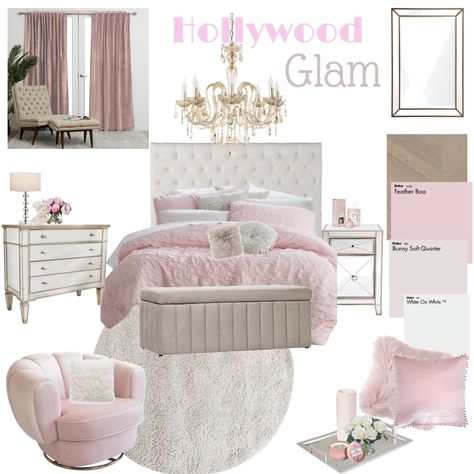 Glamorous Bathroom Hollywood Glamour Master Bedrooms, Hollywood Glam House Interior, Hollywood Glam Room Decor, Pink Hollywood Glam Bedroom, Old Hollywood Glam Bedroom Ideas, Glam Bedroom Ideas For Small Rooms, Glam Small Bedroom, Hollywood Glam Bedroom Ideas, Pink Glam Bedroom Ideas