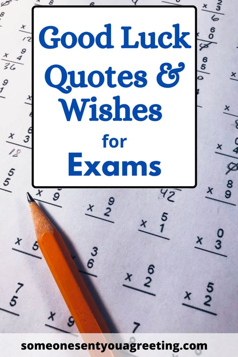 Wish someone the best of luck on their exams or a test with these good luck quotes and wishes | #goodluck #luck #exams Good Luck On Your Test, Final Exam Quotes, Exam Encouragement, Exam Messages, Exam Good Luck Quotes, Best Wishes For Exam, Exam Wishes Good Luck, Exam Wishes, Good Luck For Exams