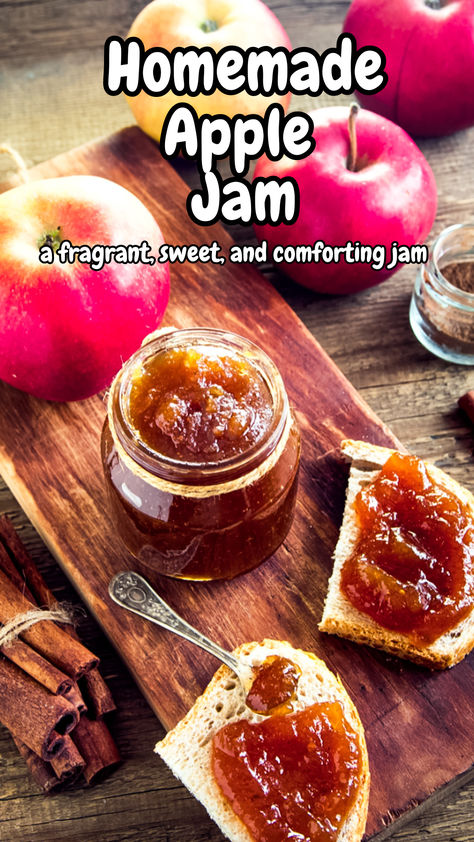 Discover how to make delicious homemade apple jam that captures the essence of fall! This easy recipe uses fresh apples, perfect for spreading on toast or adding to your favorite apple pie recipe. Enhance your apple recipes with this delightful jam, or use it as a topping for apple crisp, even with canned apple filling. Enjoy the sweet taste of apples all year round! Spiced Apple Jam, How To Make Apple Jelly, Apple Cinnamon Jam, Apple Pie Jam, Easy Canning, Jam Recipes Homemade, Apple Jelly, Canning Jam, Apple Jam