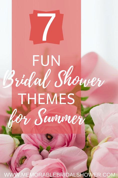 Check out this 7 fun bridal shower themes that are perfect for summer. #bridalshower #bachelorette Bridal Shower Lunch Themes, Summertime Bridal Shower Ideas, Bridal Shower Themes Summer 2024, Bridal Shower Ideas Themed Summer, July Bridal Shower Themes, Wedding Shower Themes Ideas Summer, Summer Theme Bridal Shower Ideas, Summer Themed Bridal Shower Ideas, Summer Bridal Shower Ideas Decorations