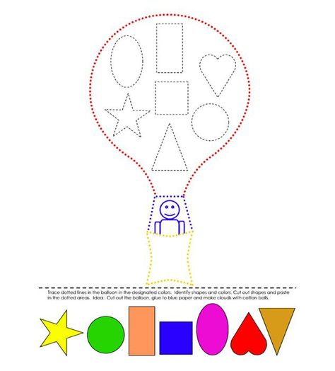 preschool worksheet featuring a hot air balloon and shape matching Air Transportation Activities, Air Transportation Preschool, Kites Preschool, Transportation Preschool Activities, Transportation Theme Preschool, Weather Lessons, Shapes Lessons, Hot Air Balloon Craft, Airplane Activities