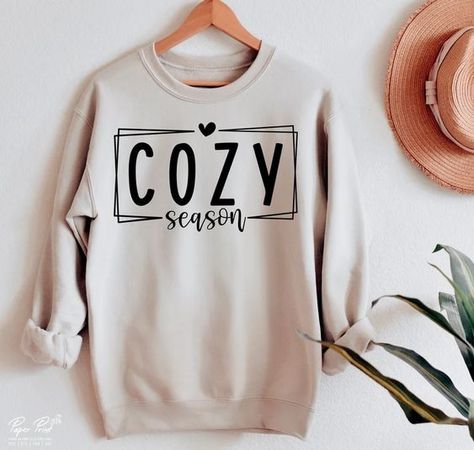 Cute Winter Shirts Vinyl, Cozy Season Outfits, Winter Vinyl Shirts, Fall Sweater Cricut, Fall Cricut Shirts Svg, Sublimation Sweater Ideas, Sweater Vinyl Ideas, Sweatshirt Svg Ideas, Cozy Season Sweatshirt