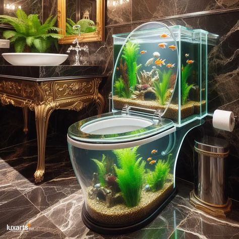 Aquarium Toilet: Immerse Yourself in Underwater Wonder in the Bathroom 6 Crazy Bathrooms, Toilet Drawing, Toilet Design, Backyard Pool Designs, Unique Bathroom, Water Usage, Relaxing Bath, Conceptual Design, Materials And Textures