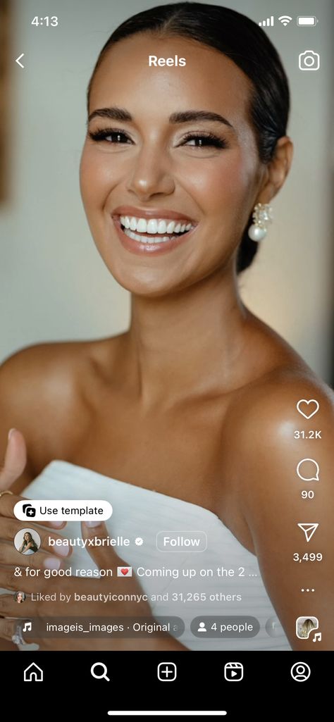 Bridal Makeup No Eyeshadow, Bronzed Natural Wedding Makeup, Bridal Makeup Dark Brown Eyes, Natural Makeup Look For Bride, Wedding Day Natural Makeup, Bride Make Up Natural Wedding Day, Glowy Makeup Bridal, Olivia Munn Makeup, Clean Girl Bridal Makeup