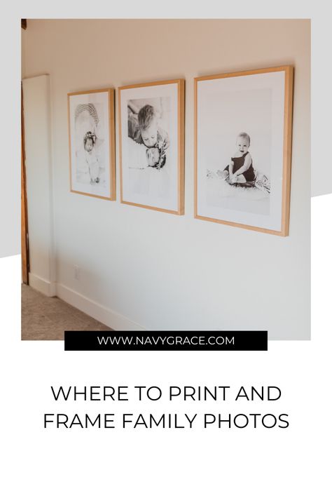 Family Prints On Wall, Simple Family Photo Wall, Photo Prints Ideas, Family Photo Frames On The Wall, Family Photo Display Ideas Living Room, Framed Family Photos On Wall, Family Photo Wall Ideas, Long Picture Frame, Photo Series Ideas