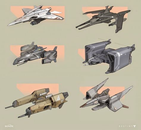 Destiny_Concept_Art_Ryan_DeMita Flying Vehicle Concept Art, Hovercraft Concept, Starfighter Concept Art, Destiny Ships, Rise Of Iron, Jupiter Ascending, Space Ships Concept, Space Fighter, Sci Fi Spaceships