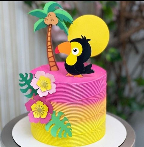 Toucan Cake, Brawl Stars Birthday, Parrot Cake, Happy Birthday Wallpapers, Tropical Birthday Cake, Bird Birthday Party, Birthday Wallpapers, Bird Birthday Parties, Mini Pastel