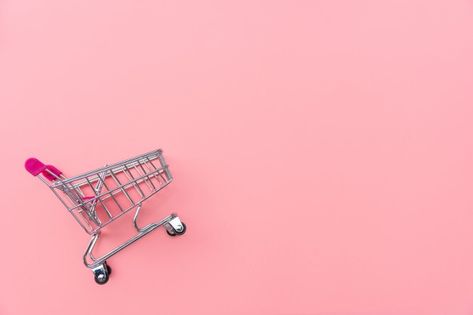 Empty shopping cart on pink background. ... | Premium Photo #Freepik #photo #background #sale #technology #computer Sale Background Design, Shopping Background, Shoping Cart, Sales Background, Shopping Cart Logo, Pink Salem, Shopping Photos, Cart Logo, Pink Shopping