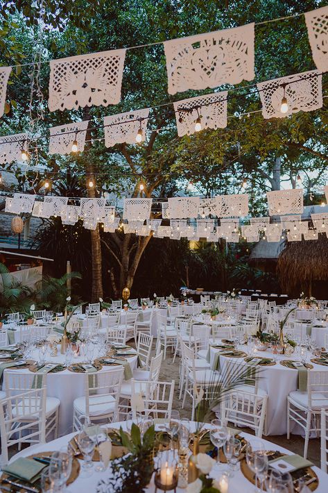 Mia & Benjamin's wedding December 17th 22 / Love and Wolves Co Photography / Venue : Playa Secreta Big Mexican Wedding, White Hacienda Wedding, Western Mexican Wedding, Tex Mex Wedding, Mexico Wedding Aesthetic, Mexican Backyard Wedding, Mexican Food Wedding, Civil Wedding Party, Hacienda Wedding Mexico