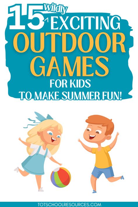 Unleash the fun and excitement with these amazing outdoor games for kids! Spark young kids creativity, curiosity, and love for nature with these engaging activities. Perfect for family bonding, playdates, or summer camps! Especially good for preschool, kindergarten, and early elementary. Outdoor Day Camp Activities, Outdoor Games For Kindergarteners, Summer Camp Games For Kids Outdoor, Easy Outdoor Games For Kids, Easy Outdoor Games, Outdoor Games For Preschoolers, Outdoor Games For Toddlers, Day Camp Activities, Camping Activites For Kids