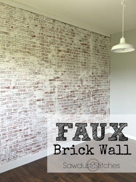 Farmhouse Brick Wall, Faux Finishes For Walls, Fake Brick Wall, Brick Wall Bedroom, Diy Brick Wall, Fake Brick, Faux Brick Wall, Brick Wall Paneling, Brick Accent Wall