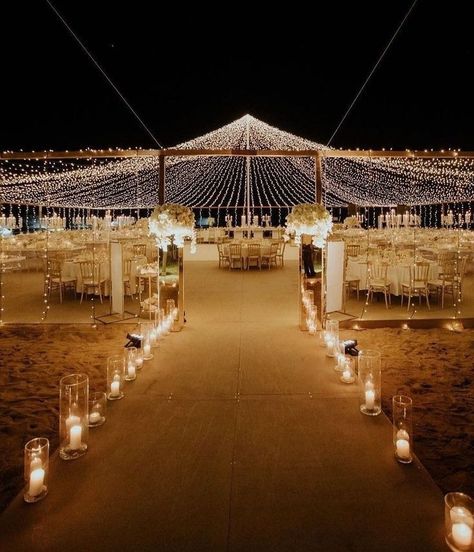 Outdoor Sangeet, Night Beach Weddings, Wedding Installations, Wedding Setup, Dream Beach Wedding, Lights Wedding Decor, Wedding Planning Decor, Celestial Wedding, Suits Men