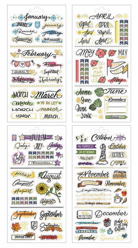 Planner Stickers - Creative Journaling Monthly II Sticker #sticker Stickers #stickers freesticker #freesticker freestickers #freestickers free download sticker #freedownloadsticker 9.63 Journal Text Ideas, Planner Setup Ideas, Months Stickers, Monthly Planner Ideas, Month Journal, Organized Planner, How To Bullet Journal, Journaling Stickers, Bullet Journal Ideas Templates