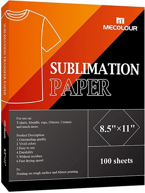 Sublimates colors bright and clear.  It is a thinner paper and I find it better for intricate projects.  Works very well on tumbler application as well. Sublimation Tools, Paper Video, Heat Transfer Paper, Paper Light, Ink Transfer, Sublimation Ink, Sublimation Paper, Printable Vinyl, Image Transfer