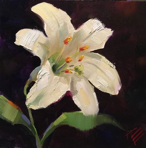 Sap Green, Arte Peculiar, Lily Painting, Easter Lily, 수채화 그림, Arte Sketchbook, Arte Inspo, White Lilies, Flower Art Painting