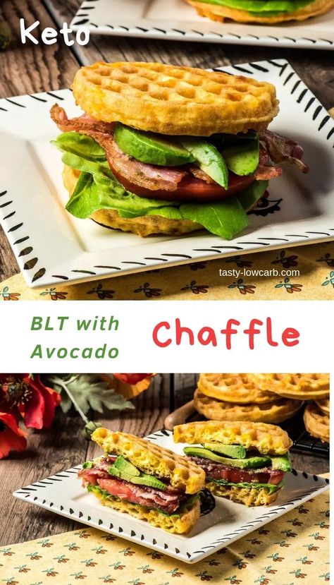 Keto Blt, Keto Sandwich, Bacon Chips, Dash Recipe, Chaffle Recipes, Keto Chaffles, Keto Chaffle, Banting Recipes, Pumpkin Risotto