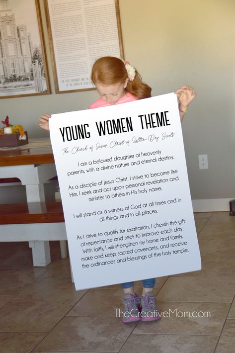 New Young Women Theme- Free Printable - The Creative Mom Yw Theme Printable, Young Women Theme Printable, Lds Activities, Mutual Activities, Yw Theme, Young Women Theme, Lds Yw, Yw Lesson, Yw Activities