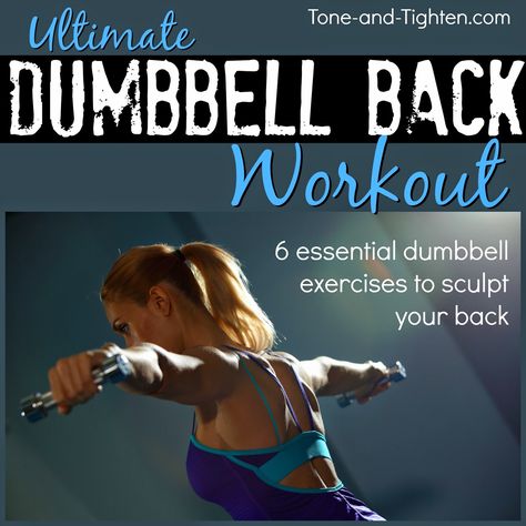 No gym membership or fancy equipment required! Sculpt an amazing back with these 6 amazing moves! #workout #exercise from Tone-and-Tighten.com Dumbbell Back Workout, Best Dumbbell Exercises, Dumbbell Exercises, Workout For Women, Body Fitness, Dumbbell Workout, Back Exercises, Back Workout, Upper Body Workout